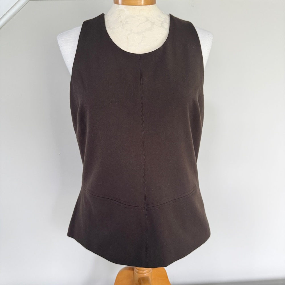 Khy Tailored Sleeveless Top Back Zip in Brown Women’s Large